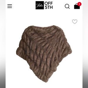 Faux Fur Poncho - Brown